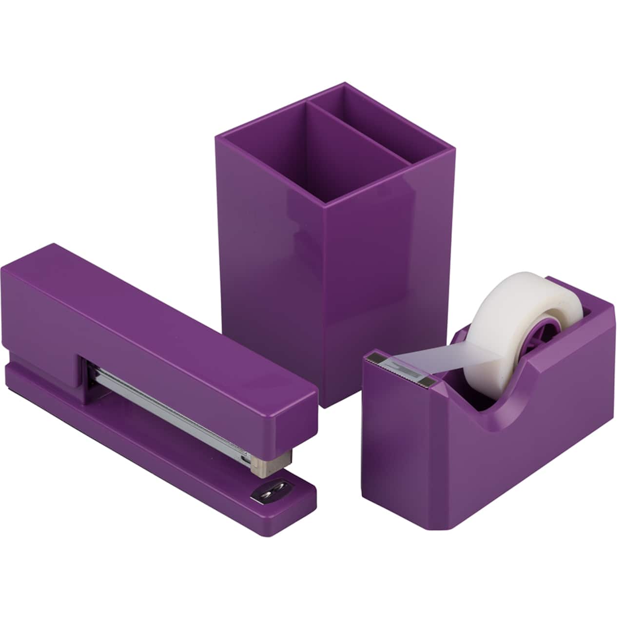 JAM Paper Stapler, Tape Dispenser & Pen Holder Trio Kit